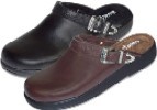 Page#16-D Women's Clogs - "Silverthorne Buckle Clog" - Smooth Leather - Style#6030-Black; Style#6032-Brown - Sizes: 5-11 (1/2 sizes included, no 10&1/2)