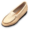 Page#11-E "Women's Deerskin Gore Front Crepe Sole" - Styles: #42-Mocha, #44-White, #47-Champagne, #49-Black - Sizes: 4-11 (1/2 sizes included, no 10-1/2)